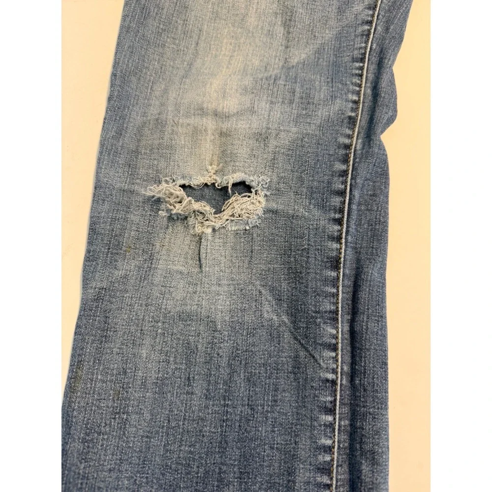 American Eagle 360 Extreme Flex Slim Straight Jeans Mens 31x32 Blue Distressed